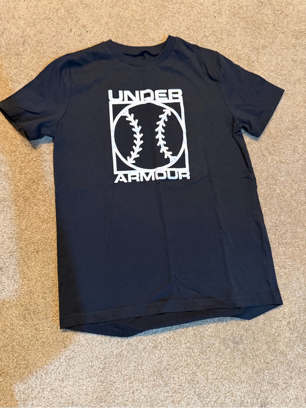 Youth Boys Under Armour Black Short-Sleeve Baseball Graphic Tee